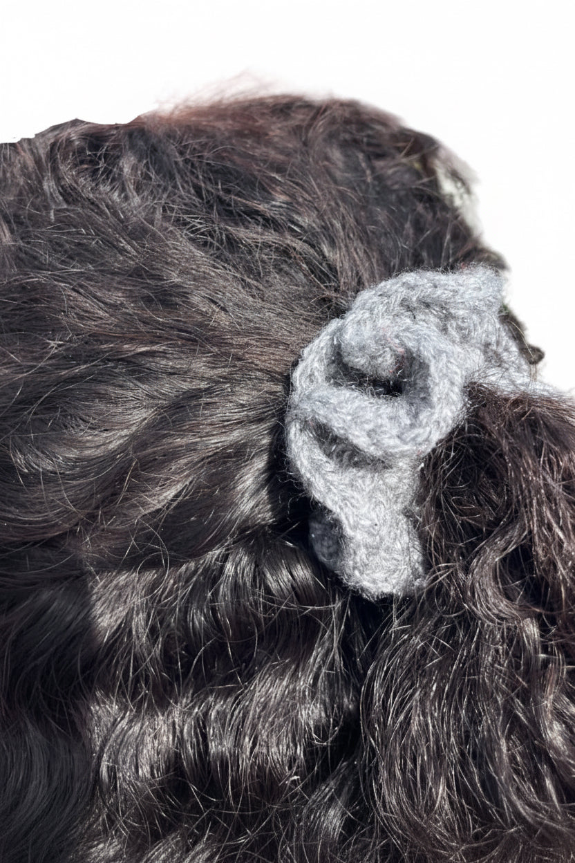 Sparkling grey mini scrunchie