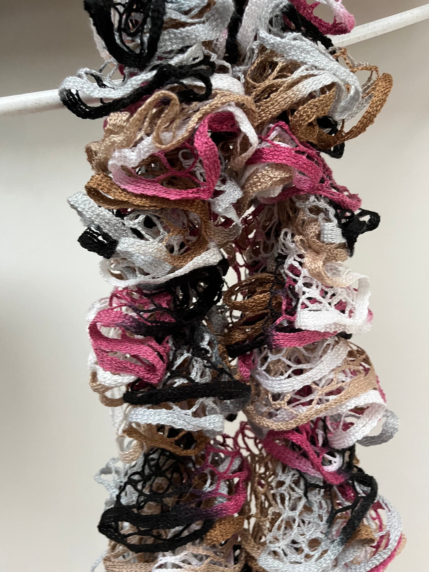 Night shine ruffle crochet scarf