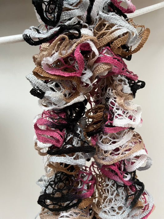 Night shine ruffle crochet scarf