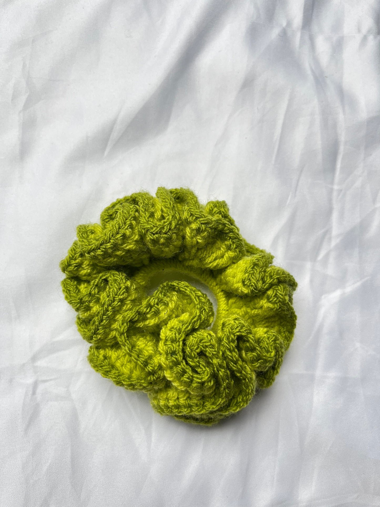 Bright green medium scrunchie
