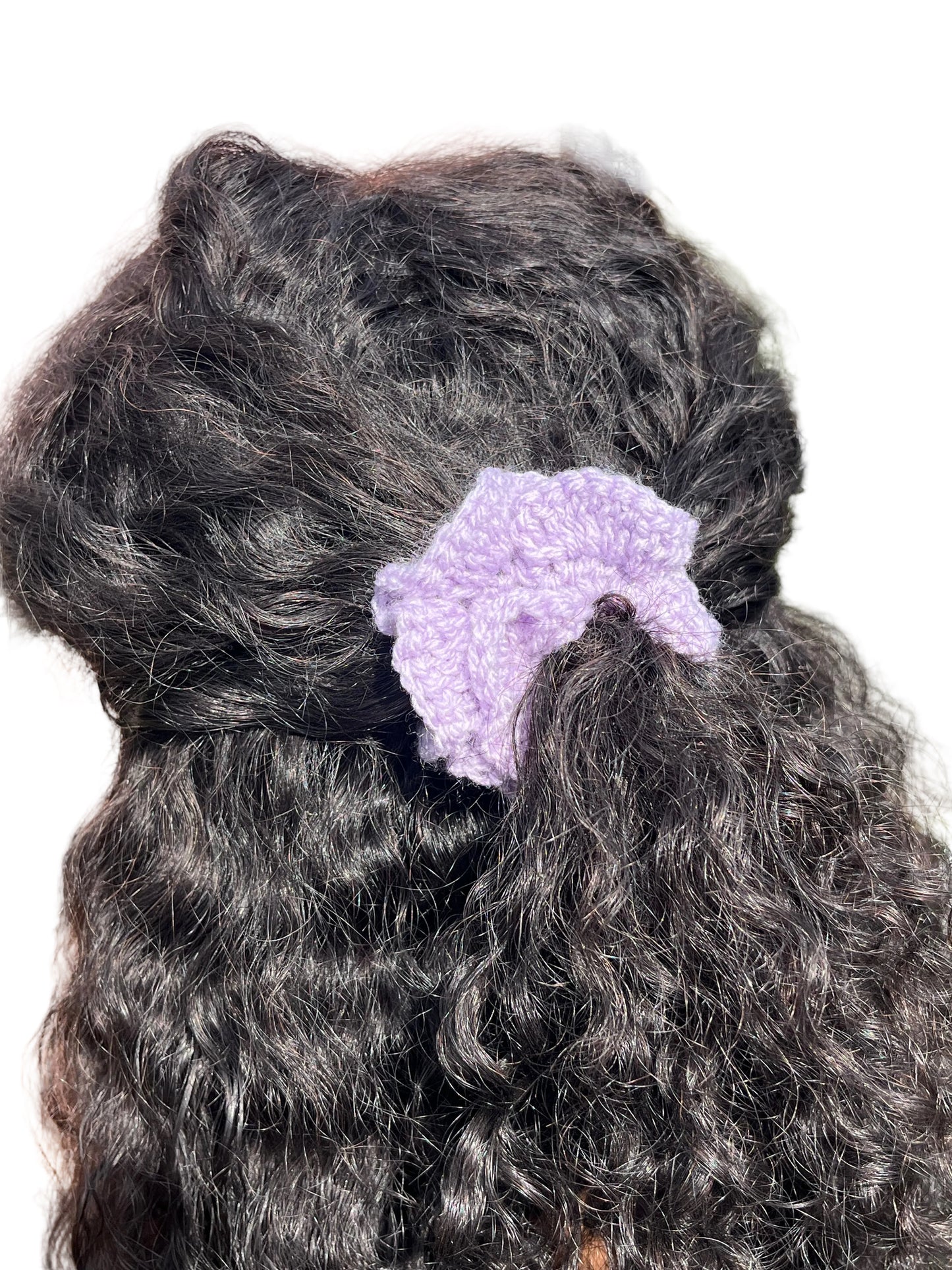 Mini lavender coloured scrunchie