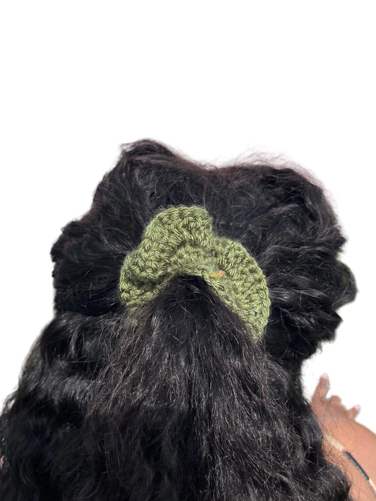 Moss green mini scrunchie