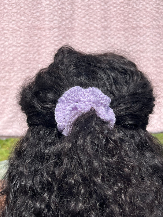 Mini lavender coloured scrunchie