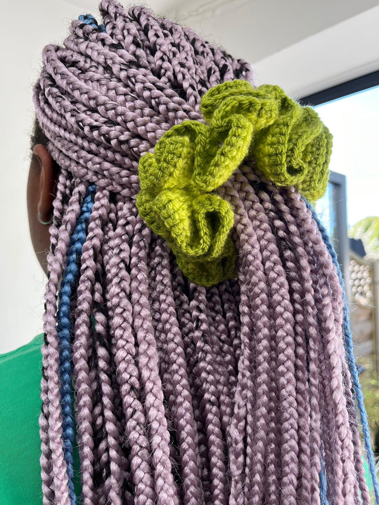 Bright green medium scrunchie