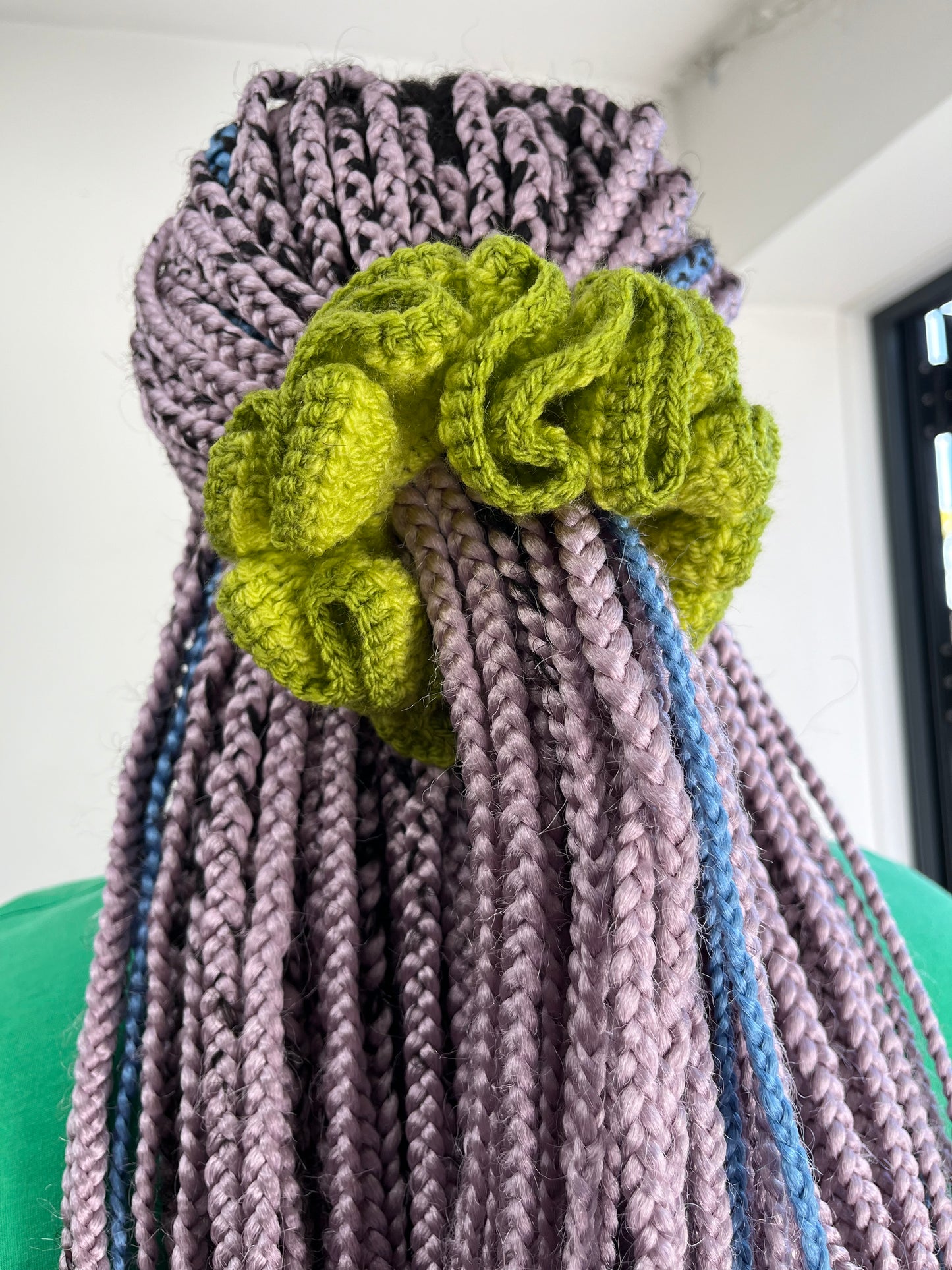 Bright green medium scrunchie