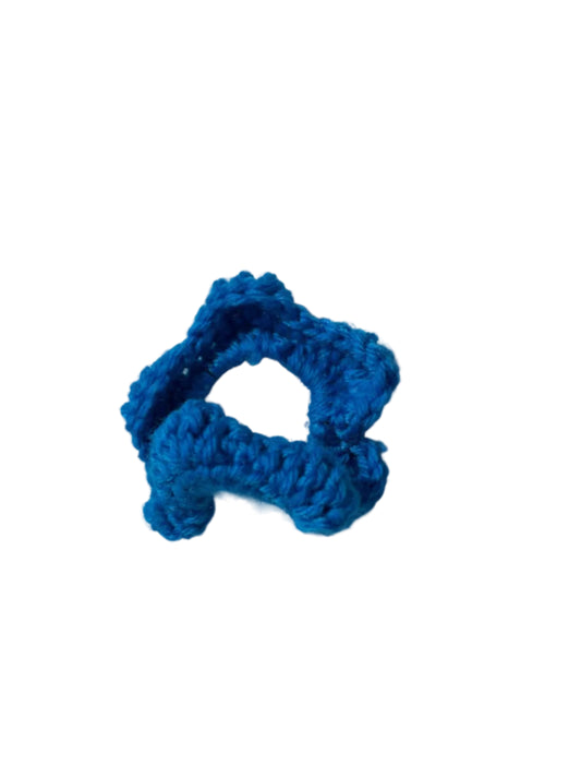 Bright blue asymmetrical mini scrunchie